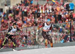 15.03.2015, Oslo, Norway (NOR): Celia Aymonier (FRA), Stefanie Boehler (GER), (l-r)  - FIS world cup cross-country, mass women, Oslo (NOR). www.nordicfocus.com. © Felgenhauer/NordicFocus. Every downloaded picture is fee-liable.