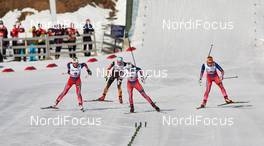15.03.2015, Oslo, Norway (NOR): Martine Ek Hagen (NOR), Nicole Fessel (GER), Heidi Weng (NOR), Ragnhild Haga (NOR), (l-r)  - FIS world cup cross-country, mass women, Oslo (NOR). www.nordicfocus.com. © Felgenhauer/NordicFocus. Every downloaded picture is fee-liable.