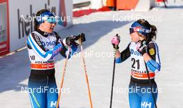 15.03.2015, Oslo, Norway (NOR): (l-r) Kerttu Niskanen (FIN), Fischer, Yoko, Rottefella and Krista Parmakoski (FIN), Madshus - FIS world cup cross-country, mass women, Oslo (NOR). www.nordicfocus.com. © Laiho/NordicFocus. Every downloaded picture is fee-liable.