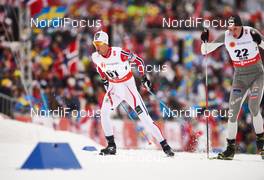 25.02.2015, Falun, Sweden (SWE): Chris Andre Jespersen (NOR), Martin Moeller (DAN), (l-r)  - FIS nordic world ski championships, cross-country, 15km men, Falun (SWE). www.nordicfocus.com. © NordicFocus. Every downloaded picture is fee-liable.