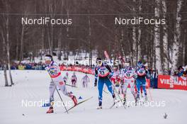28.02.2015, Falun, Sweden (SWE): Charlotte Kalla (SWE), Aino-Kaisa Saarinen (FIN), Sofia Bleckur (SWE), (l-r)  - FIS nordic world ski championships, cross-country, 30km women, Falun (SWE). www.nordicfocus.com. © NordicFocus. Every downloaded picture is fee-liable.