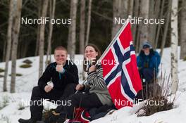 28.02.2015, Falun, Sweden (SWE): Norwegian Fans along the track - FIS nordic world ski championships, cross-country, 30km women, Falun (SWE). www.nordicfocus.com. © NordicFocus. Every downloaded picture is fee-liable.