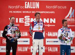 01.03.2015, Falun, Sweden (SWE): Lukas Bauer (CZE), Petter Northug (NOR), Johan Olsson (SWE), (l-r) - FIS nordic world ski championships, cross-country, 50km men, Falun (SWE). www.nordicfocus.com. © NordicFocus. Every downloaded picture is fee-liable.