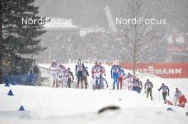 01.03.2015, Falun, Sweden (SWE): Johan Olsson (SWE), Niklas Dyrhaug (NOR), Alexey Poltoranin (KAZ), Didrik Toenseth (NOR), Francesco De Fabiani (ITA), (l-r)  - FIS nordic world ski championships, cross-country, 50km men, Falun (SWE). www.nordicfocus.com. © NordicFocus. Every downloaded picture is fee-liable.