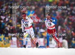 01.03.2015, Falun, Sweden (SWE): Ivan Babikov (CAN), Lukas Bauer (CZE), (l-r)  - FIS nordic world ski championships, cross-country, 50km men, Falun (SWE). www.nordicfocus.com. © NordicFocus. Every downloaded picture is fee-liable.