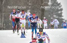 01.03.2015, Falun, Sweden (SWE): Dario Cologna (SUI), Ivan Babikov (CAN), Alexander Bessmertnykh (RUS), (l-r)  - FIS nordic world ski championships, cross-country, 50km men, Falun (SWE). www.nordicfocus.com. © NordicFocus. Every downloaded picture is fee-liable.