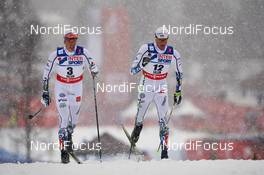 01.03.2015, Falun, Sweden (SWE): Calle Halfvarsson (SWE), Daniel Richardsson (SWE), (l-r)  - FIS nordic world ski championships, cross-country, 50km men, Falun (SWE). www.nordicfocus.com. © NordicFocus. Every downloaded picture is fee-liable.