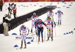 01.03.2015, Falun, Sweden (SWE): Johan Olsson (SWE), Alexander Bessmertnykh (RUS), Graeme Killick (CAN), (l-r)  - FIS nordic world ski championships, cross-country, 50km men, Falun (SWE). www.nordicfocus.com. © NordicFocus. Every downloaded picture is fee-liable.