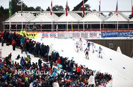 19.02.2015, Falun, Sweden (SWE): Andrew Newell (USA), Len Valjas (CAN), Sebastian Eisenlauer (GER), Nikita Kriukov (RUS), Teodor Peterson (SWE), Dakota Blackhorse-Von Jess (USA), (l-r)  - FIS nordic world ski championships, cross-country, individual sprint, Falun (SWE). www.nordicfocus.com. © NordicFocus. Every downloaded picture is fee-liable.