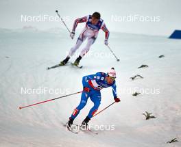 19.02.2015, Falun, Sweden (SWE): Petter Northug (NOR), Federico Pellegrino (ITA), (l-r)  - FIS nordic world ski championships, cross-country, individual sprint, Falun (SWE). www.nordicfocus.com. © NordicFocus. Every downloaded picture is fee-liable.
