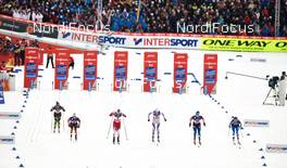 19.02.2015, Falun, Sweden (SWE): Celia Aymonier (FRA), Sandra Ringwald (GER), Ingvild Flugstad Oestberg (NOR), Alena Prochazkova (SVK), Evgenia Shapovalova (RUS), (l-r)  - FIS nordic world ski championships, cross-country, individual sprint, Falun (SWE). www.nordicfocus.com. © NordicFocus. Every downloaded picture is fee-liable.