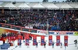 19.02.2015, Falun, Sweden (SWE): Kerttu Niskanen (FIN), Maiken Caspersen Falla (NOR), Anastasia Dotsenko (RUS), Denise Herrmann (GER), Mona-Lisa Malvalehto (FIN), Ida Sargent (USA), (l-r)  - FIS nordic world ski championships, cross-country, individual sprint, Falun (SWE). www.nordicfocus.com. © NordicFocus. Every downloaded picture is fee-liable.