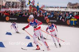 19.02.2015, Falun, Sweden (SWE): Eirik Brandsdal (NOR), Petter Northug (NOR) - FIS nordic world ski championships, cross-country, individual sprint, Falun (SWE). www.nordicfocus.com. © NordicFocus. Every downloaded picture is fee-liable.