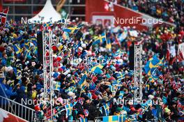 19.02.2015, Falun, Sweden (SWE):  swedish and norwegian fans - FIS nordic world ski championships, cross-country, individual sprint, Falun (SWE). www.nordicfocus.com. © NordicFocus. Every downloaded picture is fee-liable.