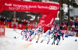 19.02.2015, Falun, Sweden (SWE): Andrew Newell (USA), Alex Harvey (CAN), Nikita Kriukov (RUS), (l-r)  - FIS nordic world ski championships, cross-country, individual sprint, Falun (SWE). www.nordicfocus.com. © NordicFocus. Every downloaded picture is fee-liable.