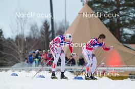 19.02.2015, Falun, Sweden (SWE): Tomas Northug (NOR), Ola Vigen Hattestad (NOR) - FIS nordic world ski championships, cross-country, individual sprint, Falun (SWE). www.nordicfocus.com. © NordicFocus. Every downloaded picture is fee-liable.