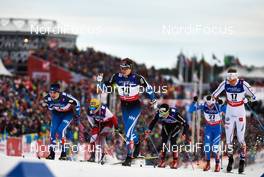 19.02.2015, Falun, Sweden (SWE): Ristomatti Hakola (FIN), Matias Strandvall (FIN), Maicol Rastelli (ITA), Carl Quicklund (SWE), (l-r)  - FIS nordic world ski championships, cross-country, individual sprint, Falun (SWE). www.nordicfocus.com. © NordicFocus. Every downloaded picture is fee-liable.