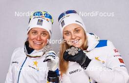 22.02.2015, Falun, Sweden (SWE): Ida Ingemarsdotter (SWE), Stina Nilsson (SWE), (l-r)  - FIS nordic world ski championships, cross-country, medals, Falun (SWE). www.nordicfocus.com. © NordicFocus. Every downloaded picture is fee-liable.