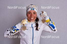 28.02.2015, Falun, Sweden (SWE): Charlotte Kalla (SWE) - FIS nordic world ski championships, cross-country, medals, Falun (SWE). www.nordicfocus.com. © NordicFocus. Every downloaded picture is fee-liable.