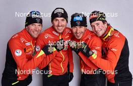 27.02.2015, Falun, Sweden (SWE): Jean Marc Gaillard (FRA), Maurice Manificat (FRA), Robin Duvillard (FRA), Adrien Backscheider (FRA), (l-r)  - FIS nordic world ski championships, cross-country, medals, Falun (SWE). www.nordicfocus.com. © NordicFocus. Every downloaded picture is fee-liable.