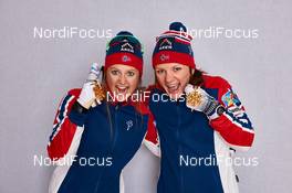 22.02.2015, Falun, Sweden (SWE): Ingvild Flugstad Oestberg (NOR), Maiken Caspersen Falla (NOR), (l-r)  - FIS nordic world ski championships, cross-country, medals, Falun (SWE). www.nordicfocus.com. © NordicFocus. Every downloaded picture is fee-liable.