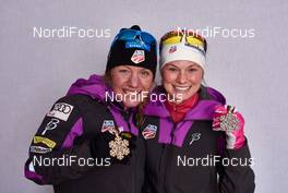 24.02.2015, Falun, Sweden (SWE): Caitlin Gregg (USA), Jessica Diggins (USA), (l-r)  - FIS nordic world ski championships, cross-country, medals, Falun (SWE). www.nordicfocus.com. © NordicFocus. Every downloaded picture is fee-liable.