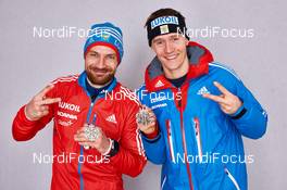 22.02.2015, Falun, Sweden (SWE): Alexey Petukhov (RUS), Nikita Kriukov (RUS), (l-r)  - FIS nordic world ski championships, cross-country, medals, Falun (SWE). www.nordicfocus.com. © NordicFocus. Every downloaded picture is fee-liable.