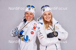 22.02.2015, Falun, Sweden (SWE): Ida Ingemarsdotter (SWE), Stina Nilsson (SWE), (l-r)  - FIS nordic world ski championships, cross-country, medals, Falun (SWE). www.nordicfocus.com. © NordicFocus. Every downloaded picture is fee-liable.