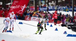 27.02.2015, Falun, Sweden (SWE): Marcus Hellner (SWE), Anders Gloeersen (NOR), Robin Duvillard (FRA), (l-r)  - FIS nordic world ski championships, cross-country, 4x10km men, Falun (SWE). www.nordicfocus.com. © NordicFocus. Every downloaded picture is fee-liable.
