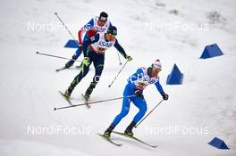 27.02.2015, Falun, Sweden (SWE): Nikolay Chebotko (KAZ), Roland Clara (ITA), (l-r)  - FIS nordic world ski championships, cross-country, 4x10km men, Falun (SWE). www.nordicfocus.com. © NordicFocus. Every downloaded picture is fee-liable.