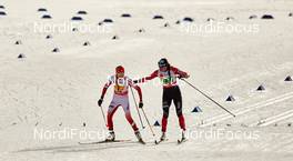 26.02.2015, Falun, Sweden (SWE): Ewelina Marcisz (POL), Justyna Kowalczyk (POL), (l-r)  - FIS nordic world ski championships, cross-country, 4x5km women, Falun (SWE). www.nordicfocus.com. © NordicFocus. Every downloaded picture is fee-liable.