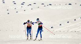 26.02.2015, Falun, Sweden (SWE): Riitta-Liisa Roponen (FIN), Kerttu Niskanen (FIN), (l-r)  - FIS nordic world ski championships, cross-country, 4x5km women, Falun (SWE). www.nordicfocus.com. © NordicFocus. Every downloaded picture is fee-liable.