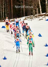26.02.2015, Falun, Sweden (SWE): women's start - FIS nordic world ski championships, cross-country, 4x5km women, Falun (SWE). www.nordicfocus.com. © NordicFocus. Every downloaded picture is fee-liable.