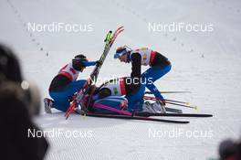 26.02.2015, Falun, Sweden (SWE): Aino-Kaisa Saarinen (FIN), Kerttu Niskanen (FIN), Riitta-Liisa Roponen (FIN), Krista Parmakoski (FIN), (l-r)  - FIS nordic world ski championships, cross-country, 4x5km women, Falun (SWE). www.nordicfocus.com. © NordicFocus. Every downloaded picture is fee-liable.