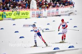 26.02.2015, Falun, Sweden (SWE): Jessica Diggins (USA), Sylwia Jaskowiec (POL), (l-r)  - FIS nordic world ski championships, cross-country, 4x5km women, Falun (SWE). www.nordicfocus.com. © NordicFocus. Every downloaded picture is fee-liable.