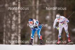 26.02.2015, Falun, Sweden (SWE): Krista Parmakoski (FIN), Stina Nilsson (SWE), (l-r)  - FIS nordic world ski championships, cross-country, 4x5km women, Falun (SWE). www.nordicfocus.com. © NordicFocus. Every downloaded picture is fee-liable.