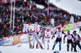 21.02.2015, Falun, Sweden (SWE): Alex Harvey (CAN), Niklas Dyrhaug (NOR), Didrik Toenseth (NOR), (l-r)  - FIS nordic world ski championships, cross-country, skiathlon men, Falun (SWE). www.nordicfocus.com. © NordicFocus. Every downloaded picture is fee-liable.