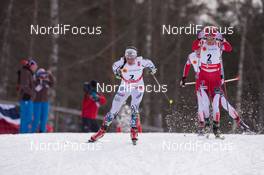 21.02.2015, Falun, Sweden (SWE): Charlotte Kalla (SWE), Therese Johaug (NOR), (l-r)  - FIS nordic world ski championships, cross-country, skiathlon women, Falun (SWE). www.nordicfocus.com. © NordicFocus. Every downloaded picture is fee-liable.