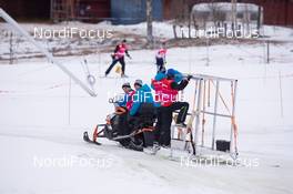 21.02.2015, Falun, Sweden (SWE): FIS Service is on it's way back to the stadium  - FIS nordic world ski championships, cross-country, skiathlon women, Falun (SWE). www.nordicfocus.com. © NordicFocus. Every downloaded picture is fee-liable.