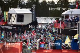 21.02.2015, Falun, Sweden (SWE): waving flags - FIS nordic world ski championships, cross-country, skiathlon women, Falun (SWE). www.nordicfocus.com. © NordicFocus. Every downloaded picture is fee-liable.