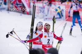 21.02.2015, Falun, Sweden (SWE): Charlotte Kalla (SWE), Therese Johaug (NOR) - FIS nordic world ski championships, cross-country, skiathlon women, Falun (SWE). www.nordicfocus.com. © NordicFocus. Every downloaded picture is fee-liable.