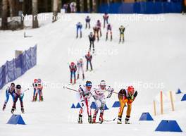 21.02.2015, Falun, Sweden (SWE): Sadie Bjornsen (USA), Maria Rydqvist (SWE), Victoria Carl (GER), (l-r)  - FIS nordic world ski championships, cross-country, skiathlon women, Falun (SWE). www.nordicfocus.com. © NordicFocus. Every downloaded picture is fee-liable.