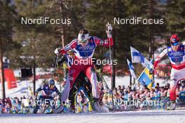 22.02.2015, Falun, Sweden (SWE): Maiken Caspersen Falla (NOR), Sylwia Jaskowiec (POL), (l-r)  - FIS nordic world ski championships, cross-country, team sprint, Falun (SWE). www.nordicfocus.com. © NordicFocus. Every downloaded picture is fee-liable.
