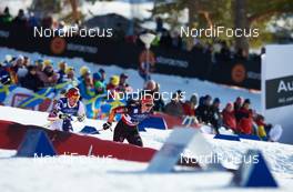 22.02.2015, Falun, Sweden (SWE): Jessica Diggins (USA), Denise Herrmann (GER), (l-r)  - FIS nordic world ski championships, cross-country, team sprint, Falun (SWE). www.nordicfocus.com. © NordicFocus. Every downloaded picture is fee-liable.
