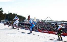 22.02.2015, Falun, Sweden (SWE): Teodor Peterson (SWE), Federico Pellegrino (ITA), Baptiste Gros (FRA), (l-r)  - FIS nordic world ski championships, cross-country, team sprint, Falun (SWE). www.nordicfocus.com. © NordicFocus. Every downloaded picture is fee-liable.