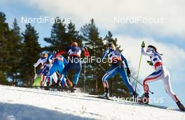 22.02.2015, Falun, Sweden (SWE): women in the uphill - FIS nordic world ski championships, cross-country, team sprint, Falun (SWE). www.nordicfocus.com. © NordicFocus. Every downloaded picture is fee-liable.