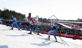 22.02.2015, Falun, Sweden (SWE): Gaia Vuerich (ITA), Natalia Matveeva (RUS), Anne Kylloenen (FIN), (l-r)  - FIS nordic world ski championships, cross-country, team sprint, Falun (SWE). www.nordicfocus.com. © NordicFocus. Every downloaded picture is fee-liable.