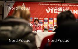 18.02.2015, Falun, Sweden (SWE): FIS opening press conference with Sarah Lewis (FIS) - FIS nordic world ski championships, cross-country, training, Falun (SWE). www.nordicfocus.com. © NordicFocus. Every downloaded picture is fee-liable.