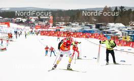 24.02.2015, Falun, Sweden (SWE): canadien service man at work with stadium in the background - FIS nordic world ski championships, cross-country, training, Falun (SWE). www.nordicfocus.com. © NordicFocus. Every downloaded picture is fee-liable.
