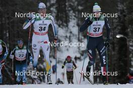 29.11.2015, Ruka, Finland (FIN): Simon Andersson (SWE), Dietmar Noeckler (ITA), (l-r)  - FIS world cup cross-country, 15km men, Ruka (FIN). www.nordicfocus.com. © Modica/NordicFocus. Every downloaded picture is fee-liable.